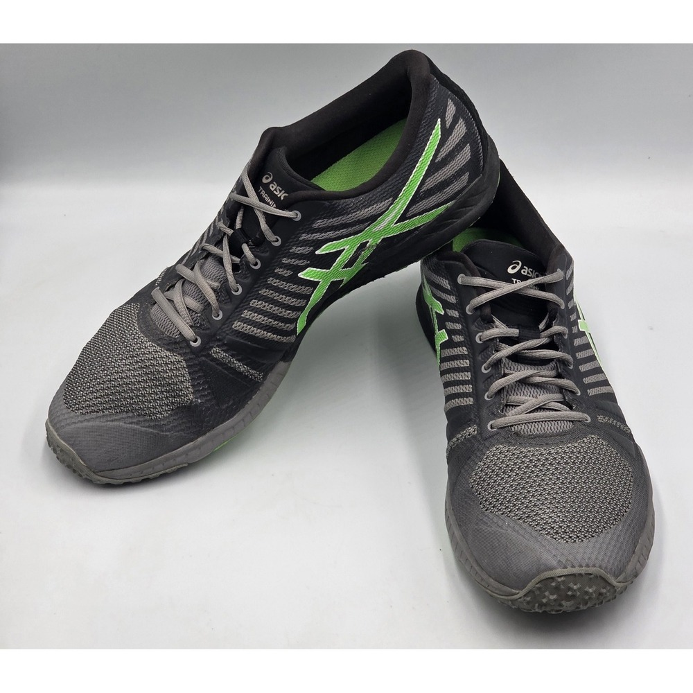 Asics FuzeX TR Mens Size 11 US Gray Black Green Athletic Training Sneakers S613N - Picture 6 of 12
